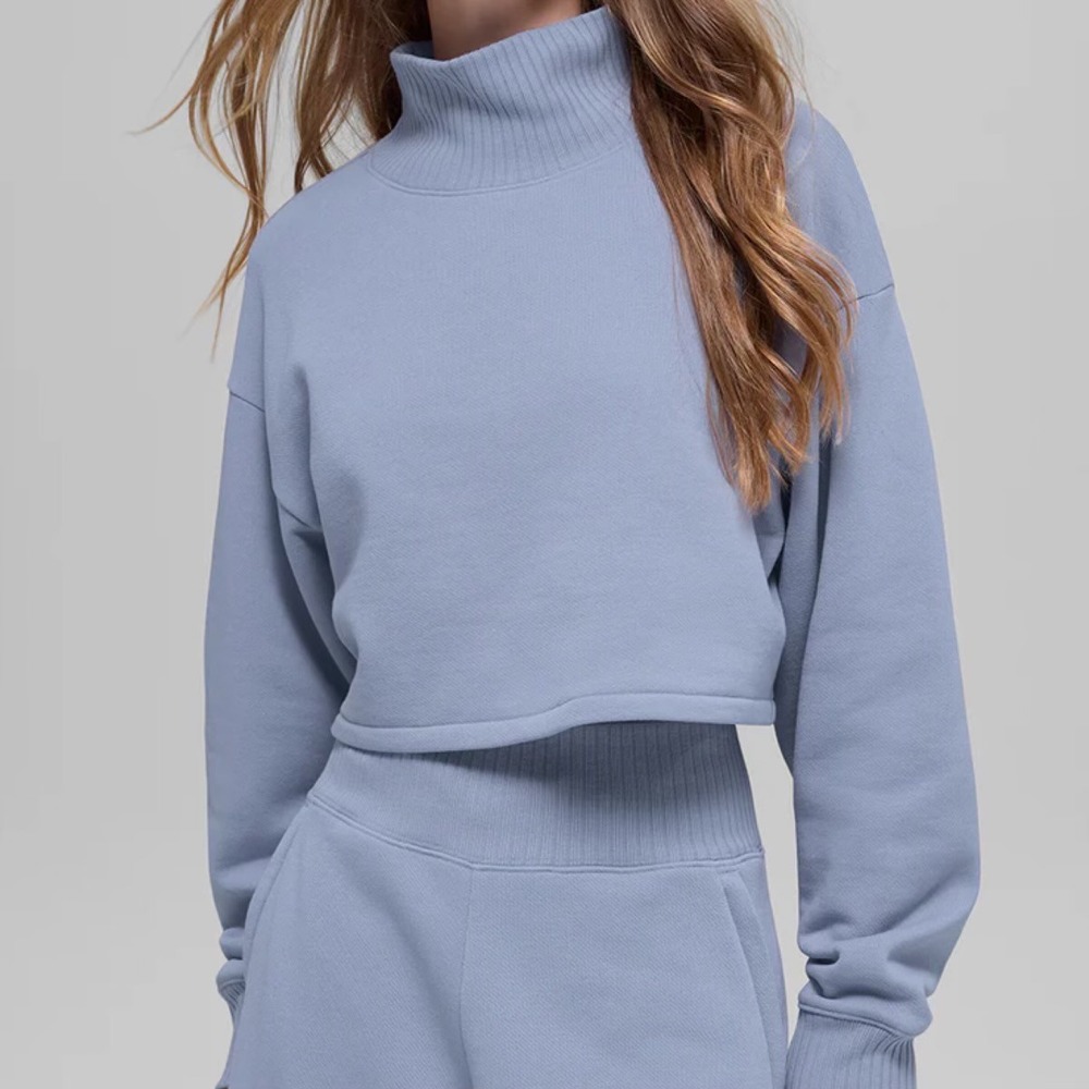 Alo Yoga Cropped Serenity Coverup Winter Frost S